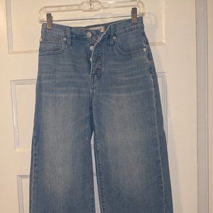 Wide-Leg Crop Jeans: Button-Front Edition